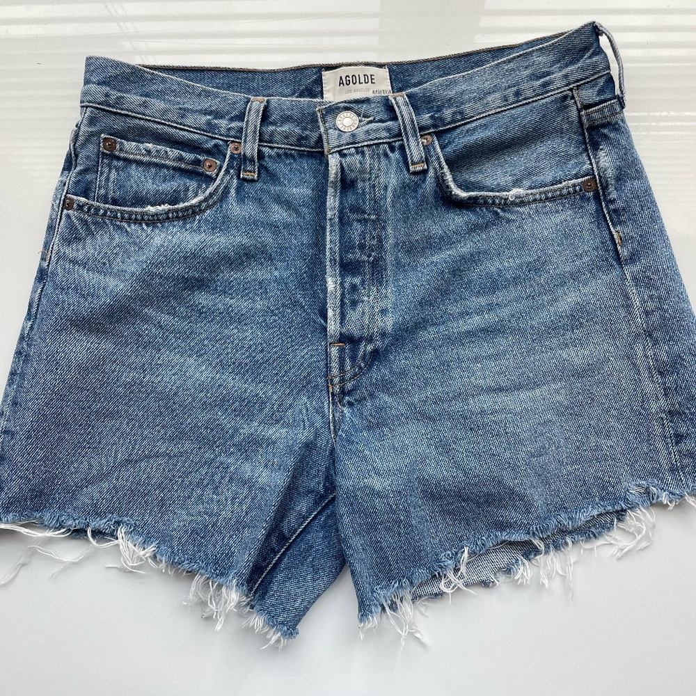 Agolde Parker Long Denim Shorts